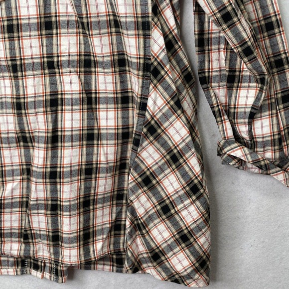 J. Jill Womens Size Large Red / Tan Plaid Long Sleeve Button Down Blouse Top - Picture 13 of 16